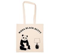 Newtee Waouh Lampe Black Betty Panda Totebag Beige Sac En Coton Réutilisable Écologique Beige Totebag Eco Friendly Reusable Cotton Bag