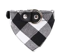 Newtensina Bandana pour chien à carreaux mignon pour chiot réglable Noir XL