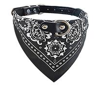 Newtensina Collier Bandana Tendance pour Chien avec Collier pour Chien - Noir - M