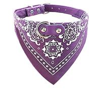 Newtensina Collier Bandana Tendance pour Chien avec Collier pour Chien - Violet - XXL