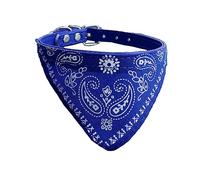 Newtensina Collier Bandana Tendance pour Chien garçon de Taille Moyenne Bandana avec Collier pour Chiens - Bleu foncé - S