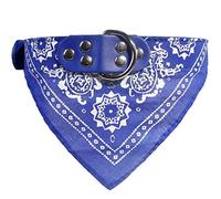 Newtensina Collier Bandana Tendance pour Chien garçon de Taille Moyenne Bandana avec Collier pour Chiens - Bleu foncé - M