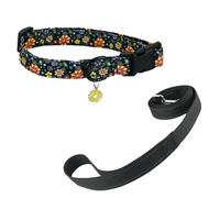 Newtensina Collier de chien à motif de fleur tendance avec pendentif papillon en forme de pétale pour chiens moyens grands chiens (a) - noir - L