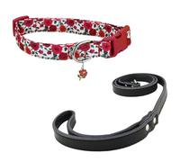 Newtensina Collier de chien à motif de fleur tendance avec un pendentif fleur pour chiens moyens et grands chiens (b) - rouge - S