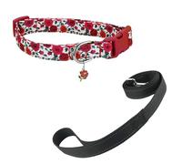 Newtensina Collier de chien à motif floral tendance avec un pendentif fleur pour chiens moyens et grands chiens (a) - rouge - M