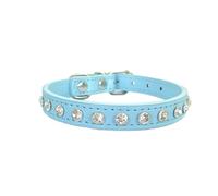 Newtensina Collier mignon pour chien avec strass pour chats et petits chiens - Bleu - XXS