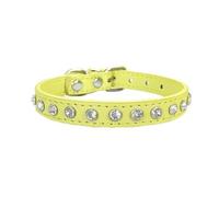 Newtensina Collier mignon pour chien avec strass pour chats et petits chiens - Jaune - XXS