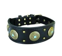 Newtensina Collier vintage de qualité supérieure pour chien avec décoration en métal rétro pour chiens de taille moyenne et grande taille