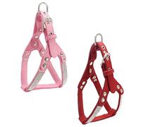 Newtensina Mode 2 pièces Chien Harnais Set Strass Bling Mignonne Chien Harnais Chiots Harnais pour Petit Chien Moyen Chien