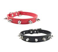 Newtensina Mode 2 pièces Clouté Chiens Collier Punk Clouté Chiot Collier pour Petits Chats