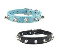 Newtensina Mode 2 pièces Clouté Chiens Collier Punk Clouté Chiot Collier pour Petits Chats