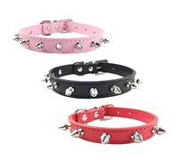 Newtensina Mode 3 pièces Collier clouté Chiens Collier Punk clouté Chiot Collier pour Petits Chiens Chats