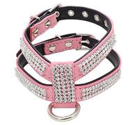 Newtensina Mode Chien Harnais avec Strass Mignonne Fille Bling Petit Chien Harnais