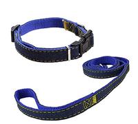 Newtensina Mode Collier et Laisse de Chien Set Denim Chiffon Collier de Chiot avec Laisses pour Chiens