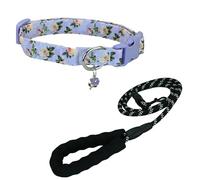 Newtensina Mode Fleur Motif Chien Laisse Collier Pour Chien Avec Un Pendentif Fleur Pour Les Chiens Moyens De Grande Taille (L) - Violet - L