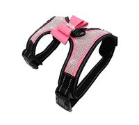 Newtensina Noeuds Papillon Harnais pour Chien avec Diamante - Rose - XL