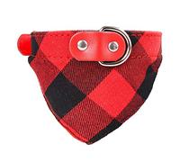 Newtensina Plaid Bandana pour Chien Mignon Chiot Neckerchief Ajustable Chiot Collier Écharpe pour Chiens - Rouge - M