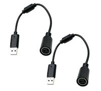 NewTH Lot de 2 câbles USB pour manette Xbox 360, 26 cm / 10in, noir | Câble USB de rechange pour Logitech G920 G923 G27 G29 Driving Force, pour Guitar Hero, pour prise USB Xbox