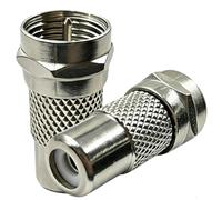 NewTH Lot de 2 connecteurs RCA femelle vers mâle de type F pour antenne | Adaptateur coaxial RCA vers F, pour Atari 2600/7800, pour Sega Genesis, pour système de jeu Commodore, TV câblée