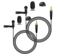 NewTH Lot de 2 microphones cravate à condensateur omnidirectionnel filaire pour émetteur sans fil Sennheiser EW100 G4 G1 G2 G3, EWD1, ME2, ME3, ME4 (Lot de 2 prises de verrouillage à vis de 3,5 mm