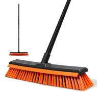 Newthinking Balai de jardin très résistant avec tête de brosse à poils durs de 50 cm, grande brosse rigide pour nettoyer le jardin, la cour, l'allée