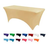Newthinking Nappe extensible de 1,8 m pour travaux manuels, nappe extensible en élasthanne, lavable et infroissable, nappe de table pour banquet, table pliante, événement, mariage, champagne