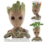 Newthinking Pot de fleurs Baby Groot, pot de plantes en forme de bébé Groot dessin animé avec trou de drainage, pot de fleurs créatif pour décoration de bureau et cadeau d'anniversaire (forme de cœur