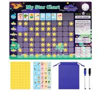 Newthinking Tableau de récompense pour enfants, 42 x 30 cm, grand tableau de récompense magnétique et autocollants étoiles avec stylo effaçable à sec pour enfants, bonnes habitudes, comportement