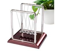 Newton Cradle - Sphères d'équilibre oscillantes classiques, billes en acier de précision, affichage du mouvement cinétique | gadget d'apprentissage de la physique, décor de bureau scientifique, orneme