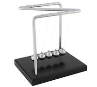 Newton Jeu de boules de pendule de berceau avec 5 boules en acier, jouet de décompression en forme de Z avec décoration de bureau à base de bois, 14 x 11,5 x 15 cm, temps