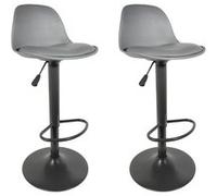 NEWTON - Lot de 2 Tabourets de Bar Coloris Gris -