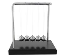 Newtons Cradle Balance Balls, balles cinétiques oscillantes avec Base Noire, Pendule de Puzzle de psychologie Scientifique avec Base en Bois, Outil de soulagement du Stress