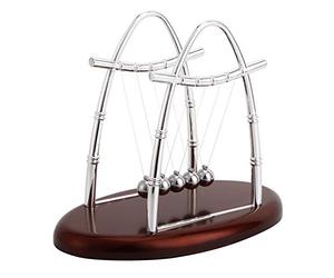 Newtons Cradle Balance Balls Steel Physics Science Pendulum Toy Educational Desk Decor Office Home Ornament Sliver Color 18 x 11 x 14cm