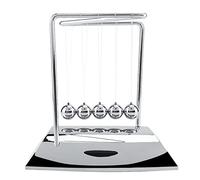 Newton's Cradle Balance Boules en Acier Physique Science Pendule Ornements Jouet Bureau Décor Éducatif Science Gadget pour Bureau Étude Maison Argent 18,5 cm