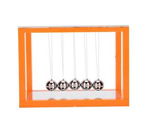 Newtons Cradle Balance Pendule Balls, Newton's Cradle Office Home Creative Décoration Outil d'apprentissage éducatif Fun Science Physique Accessoires (Orange)