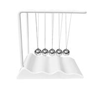 Newton's Cradle Balles d'équilibre physique Science Jouet de bureau Cadre en métal 19 x 12 x 19 cm Décoration de bureau Démonstrateur éducatif Blanc