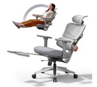 NEWTRAL NT002 Chaise de bureau ergonomique avec repose-pieds - chaise de bureau à haut dossier avec soutien lombaire réglable unique 4D gris