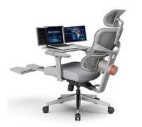 NEWTRAL Pro NT002 Chaise de bureau ergonomique avec repose-pieds - chaise de bureau avec dossier haut+poste de travail amovible Desktop