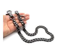 newtro Chaîne de portefeuille pour homme, femme, garçon, fille, motard - chaîne longue pour pantalon, jean, style punk - porte-clés - noir doré ou argenté - 26 types, 06 - Noir, 61 cm