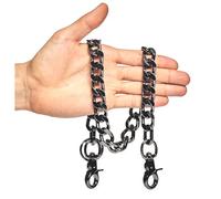 newtro Chaîne de portefeuille robuste pour homme, femme, garçon, fille, motard, pantalon de moto, jean, punk, gothique, porte-clés noir, doré, argenté TH, Th04-noir, 61 cm