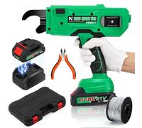 NEWTRY 20V Lieur fil fer d'armatures Professionnel Automatique Pince à Ligature sur Batterie pour Barres d'acier de 0,3'' ~ 1.33'' (7~34mm), avec 2 Batteries 2,0 Ah et Chargeur (vert)