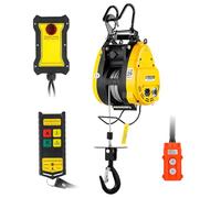 NEWTRY 300KG Treuil électrique 1600W Moteur 19M/min Ascenseur rapide Hauteur de levage max. 30 mètres, 2 en 1 commande par câble et télécommande pour garage, atelier Ascenseur de matériel 220V CE