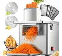 NEWTRY 4-en-1 Commercial Machine à Couper Légumes Électrique - Machine de Cuisine Inoxydable 250W, Ciseleur en Dés pour Dés, Râpage, Coupe et Lanières, 200kg/h