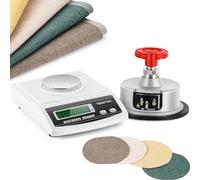 NEWTRY Balance électronique 600g/0,01g, digitale de précision GSM avec échantillonneur à disque ajustable 100cm2 de 0-2mm, pour tissus, papier