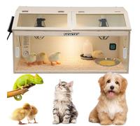 NEWTRY Couveuse pour poussins 81,3 cm avec 3 lampes chauffantes, abreuvoir, mangeoire, 2 types de thermomètres, 81,3 x 38,1 x 38,1 cm, jusqu'à 35 poussins, cailles