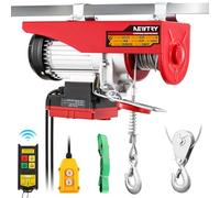 NEWTRY Treuil électrique 240kg/480kg, 20m/10m hauteur de levage, commande sans fil 100m, commande filaire 2m, palan électrique pour maison, garage, entrepôt 1200W