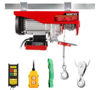 NEWTRY Treuil électrique 300kg/600kg, 12m/6m hauteur de levage, commande sans fil 100m, commande filaire 2m, palan électrique pour maison, garage, entrepôt 1200W