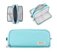 NEWUPZSI Trousse Scolaire Bleu à Crayons Grande Capacité avec 3 Compartiments Cadeau Noël ado garçon Fille Pencil Case Trousses pour Filles et Adolescents Enfants, étudiants, Adultes, école, Bureau