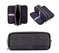 NEWUPZSI Trousse Scolaire Gris à Crayons Grande Capacité avec 3 Compartiments Cadeau Noël ado garçon Fille Pencil Case Trousses pour Filles et Adolescents Enfants, étudiants, Adultes, école, Bureau