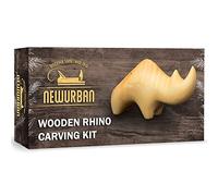 NEWURBAN Kit de sculpture sur bois pour débutants - Kit de menuiserie avec Rhino - Kit de travail du bois de tilleul